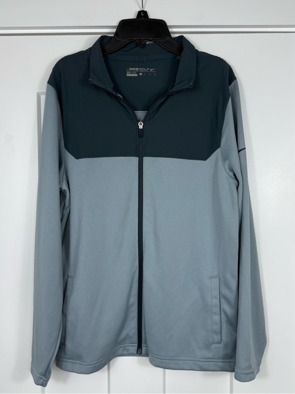 Nike Golf Dri Fit Full Zip Two Tone Gray Color Block Youth XL Jacket